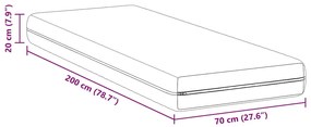 Colchões Branco 70 x 200 cm Tecido 100% poliéster