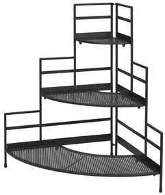 442210 ProGarden Estante de canto para plantas com 3 prateleiras 85 cm