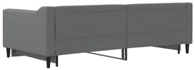 Sofá-cama com gavetão 100x200 cm tecido cinzento-escuro