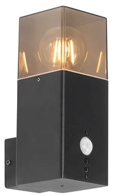 Candeeiro de parede exterior preto IP44 com sensor de movimento - Denmark Moderno