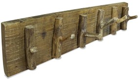 244501 vidaXL Bengaleiro de parede madeira reciclada maciça 60x15 cm