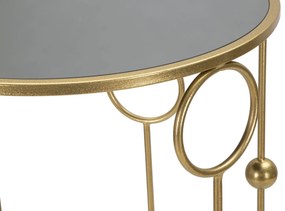 CONJUNTO DE 2 MESAS APOIO Ø 50X100-40X80 CM DOURADO