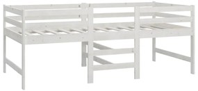 Cama sem colchão 90x200 cm madeira de pinho maciça branco