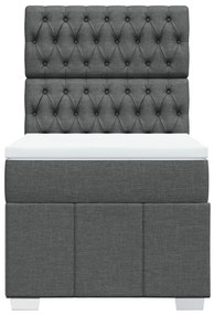 Cama com molas/colchão 80x200 cm tecido cinzento-escuro