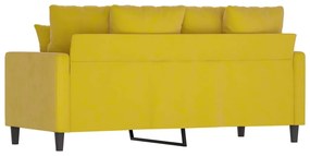 Sofá Cinha de 2 Lugares - Cor Amarelo - 158x77x80 cm - Em Veludo e Est