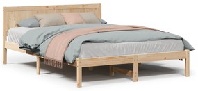 Estrutura de Cama de Madeira de Pinho 140x200 Natural