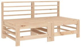 Sofás de centro com almofadões 2 pcs pinho maciço