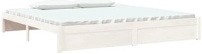 Estrutura de cama 200x200 cm madeira maciça branco