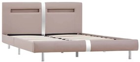 Estrutura de cama com LED sem colchão 135x190 cm cappuccino
