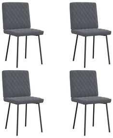 Cadeiras de jantar 4 pcs veludo cinzento-escuro