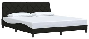 Estrutura de cama sem colchão 180x200 cm tecido preto