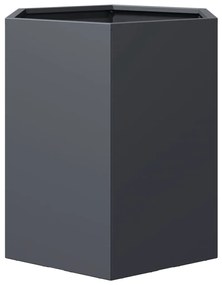 Vasos floreiras jardim 2 pcs hexagonal 46x40x45cm aço antracite