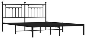 Estrutura de cama em metal com cabeceira 180x200 cm preto
