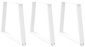 Mesa de jantar pernas 3pcs forma de V 70x(72-73,3)cm aço branco