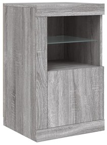 Móveis de apoio c/ LEDs 2 pcs derivados madeira cinza sonoma