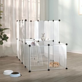 vidaXL Gaiola p/ animais pequenos 142x74x93 cm PP e aço transparente