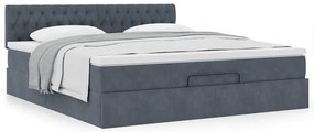 Estrutura de cama otomana com colchão 180x200cm cinzento escuro