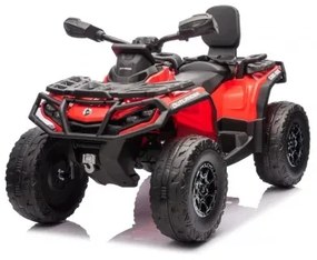 Moto 4 elétrica para crianças 12V Can Am Outlander 4×4 200W rodas Espuma EVA, assento couro Carga até 50Kg Vermelha