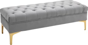 HOMCOM Banco Pé Cama Assento Acolchoado Pés Metálicos Entrada Corredor 120kg 118x45x42cm Cinza | Aosom Portugal