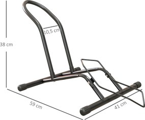 Estacionamento para Bicicletas Suporte para Bicicletas de Aço para Interior e Exterior 59x41x38 cm Preto