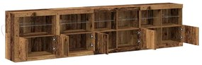 Aparador com Luzes LED Madeira Velha 283x37x67 cm Madeira de Engenhari