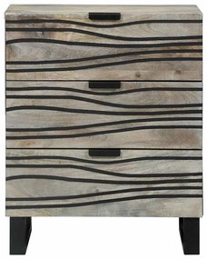 Mesas de cabeceira com gaveta Branco e Preto 50 x 33 x 60 cm