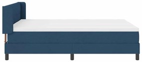 Cama Box Spring com Colchão, Azul, 140 x 200 cm, Tecido