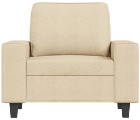Poltrona com apoio de pés 60 cm tecido cor creme