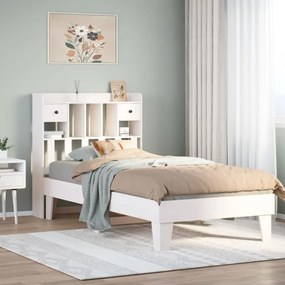 vidaXL Cama sem colchão 90x200 cm madeira de pinho maciça branco