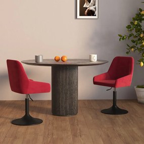 vidaXL Cadeiras de jantar giratórias 2 pcs veludo vermelho tinto