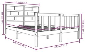 Estrutura de cama 140x200 cm madeira de pinho maciça branco