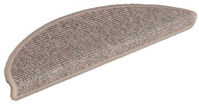 Tapetes de escada adesivos 15 pcs 56x17x3 cm bege-escuro