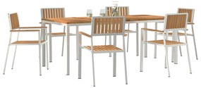 Conjunto de Jantar de Jardim de 7 Peças Madeira Sólida de Teca vidaXL