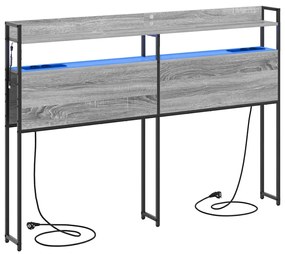 Cabeceira de armazenamento Cinza sonoma 120 cm