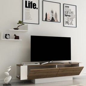 Móvel TV Matera – Nogueira e Branco – 150 x 41,6 x 31,5 cm