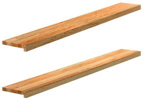 vidaXL Soleiras da janela 2 pcs 160x20x2 cm carvalho castanho-claro