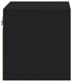 Móvel de parede para TV com luzes LED 30x28,5x30 cm preto