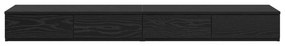 Gavetas pretas para cama VidaXL 140x36,5x16,5 cm em madeira de engenha