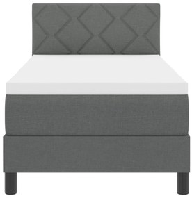 Cama Box com Colchão Cinza Escuro 80x200 cm Tecido