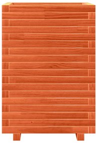 Vaso/floreira de jardim 50x50x72 cm pinho maciço castanho mel