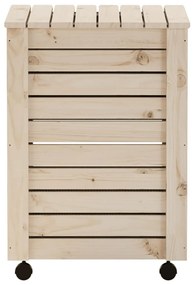 Cesto de roupa com rodas RANA 45x45x64 cm pinho maciço