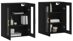 Móveis de parede 2 pcs derivados de madeira preto
