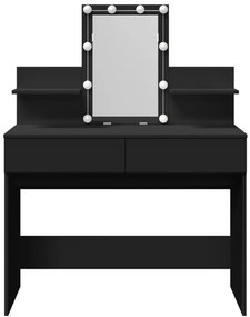 Toucador com luzes LED 100x40x130 cm preto