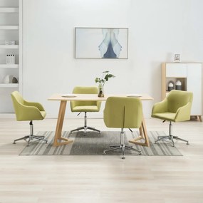 vidaXL Cadeiras de jantar giratórias 4 pcs tecido verde