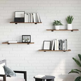 Prancha de Estante para Livros 4 pcs Castanho 100 x 40 x 1.5cm