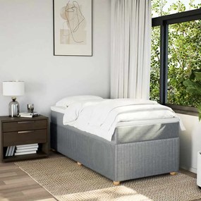 Cama com molas/colchão 90x200 cm tecido cinza-claro