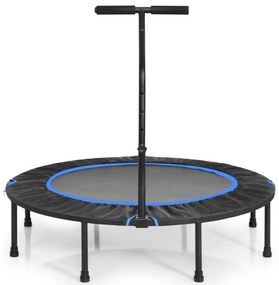Trampolim Fitness dobrável com cabo ajustável e almofada de segurança para crianças azul e preto 120 cm