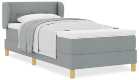 Cama Box Spring vidaXL com Colchão em Cinza Claro, 90x200 cm, Tecido