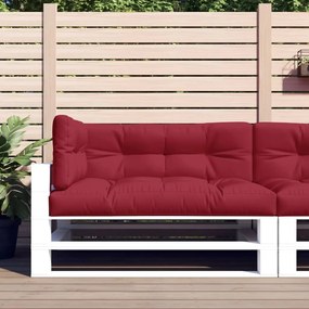 vidaXL Almofadões para móveis de paletes 3 pcs tecido vermelho tinto