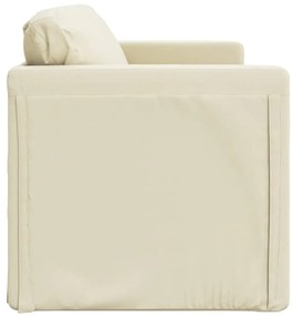 Sofá-cama sem pés 112x174x55 cm couro artificial cor creme